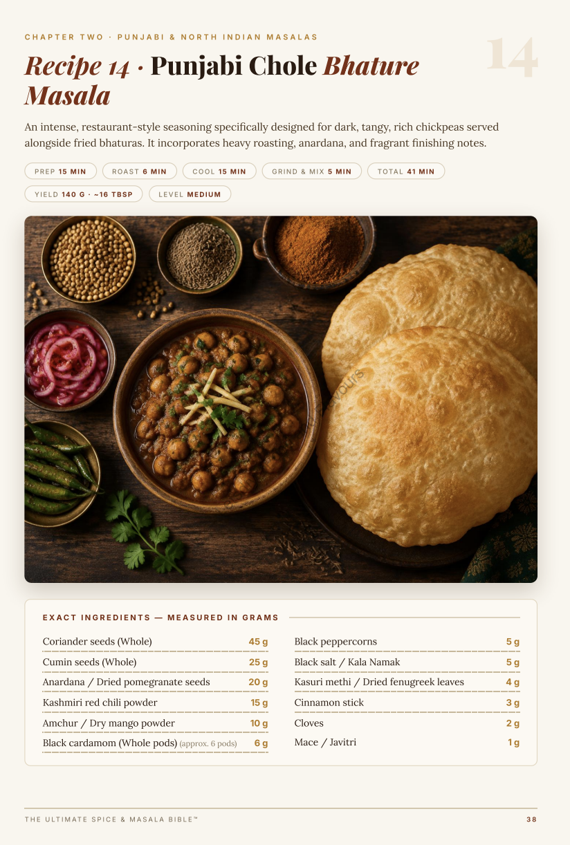 Recipe 14 — Punjabi Chole Bhature Masala ingredients